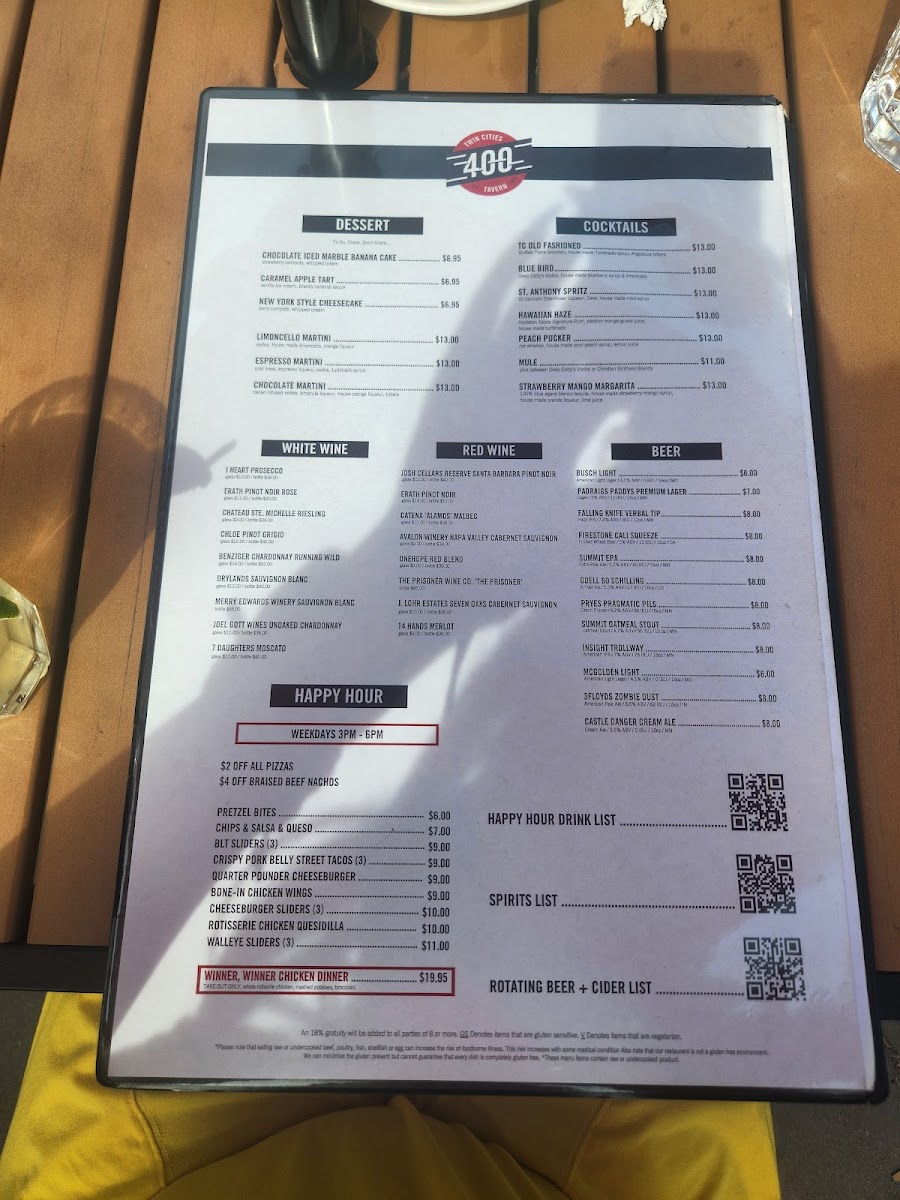 Twin Cities 400 Tavern Menu - Image 5